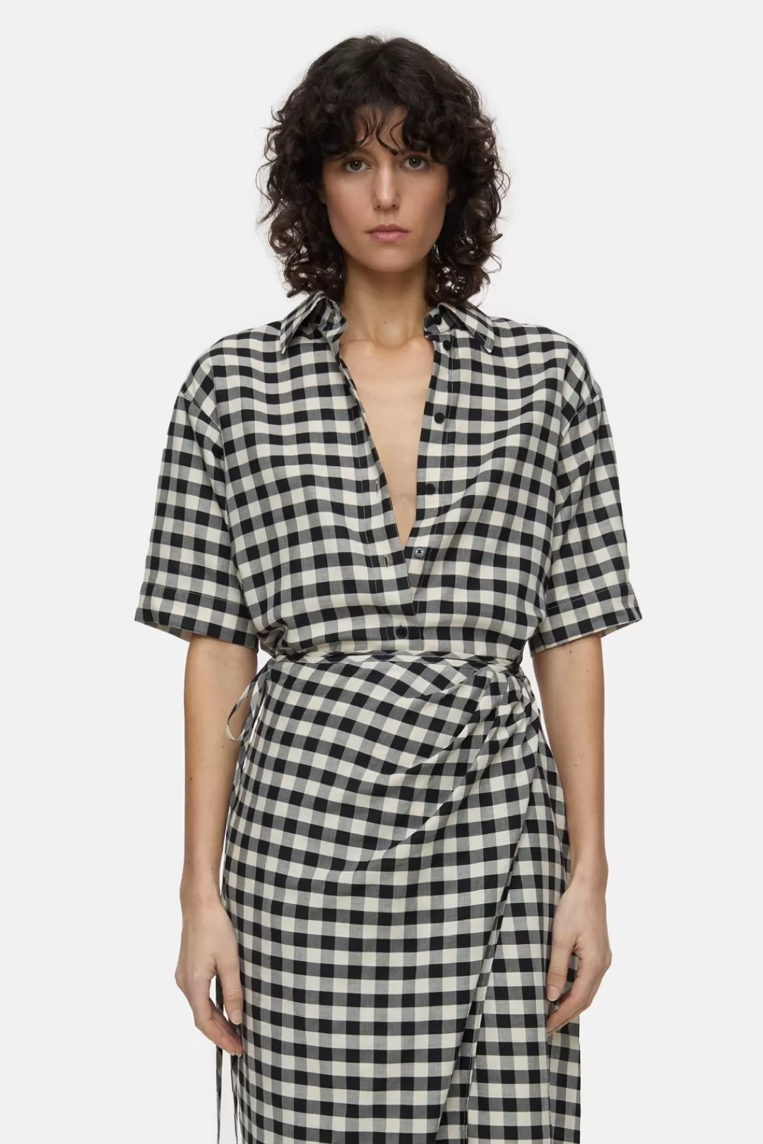 Sale Blouse with Vichy Pattern Women SHIRTS & BLOUSES