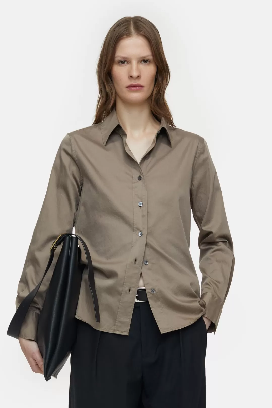 Outlet Cotton Satin Blouse Women SHIRTS & BLOUSES