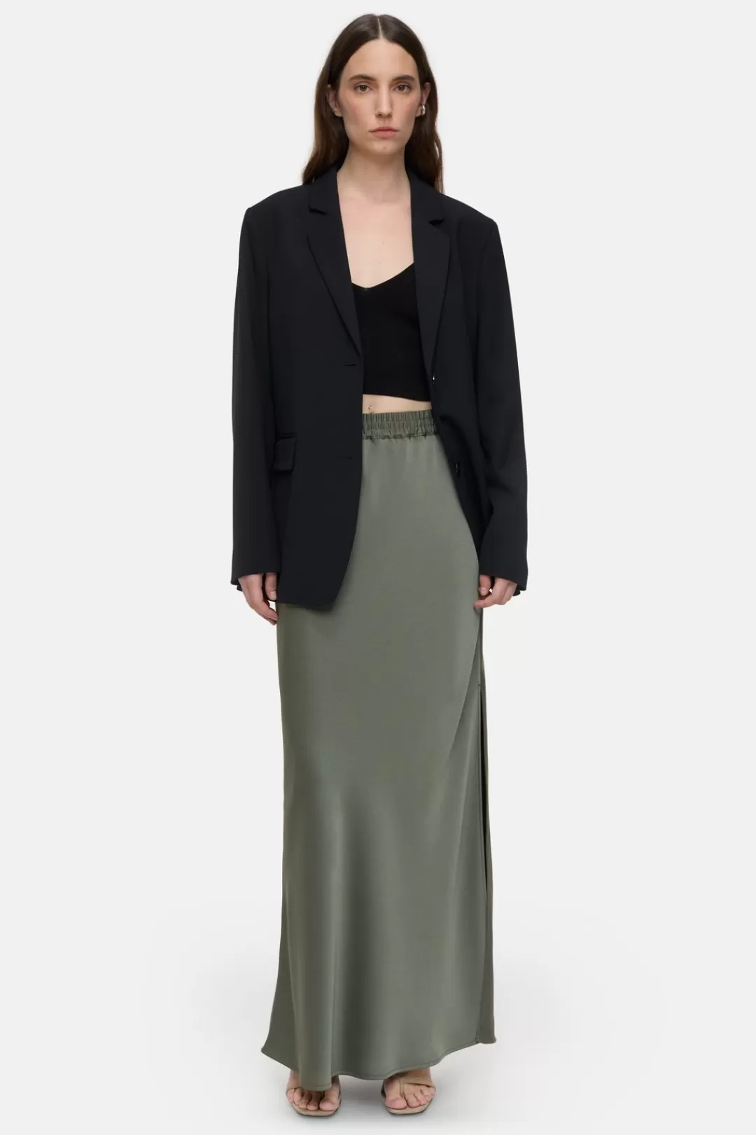 Clearance Crepe Maxi Skirt Women SKIRTS