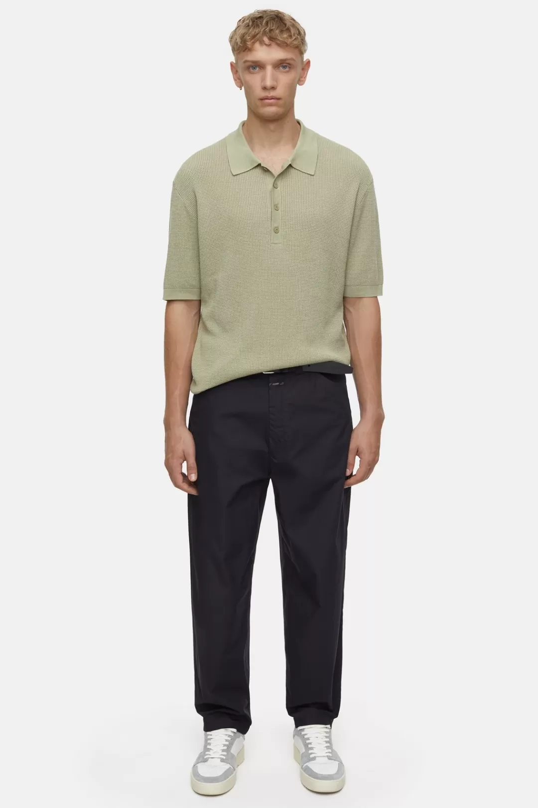 Shop Knitted polo shirt KNITS