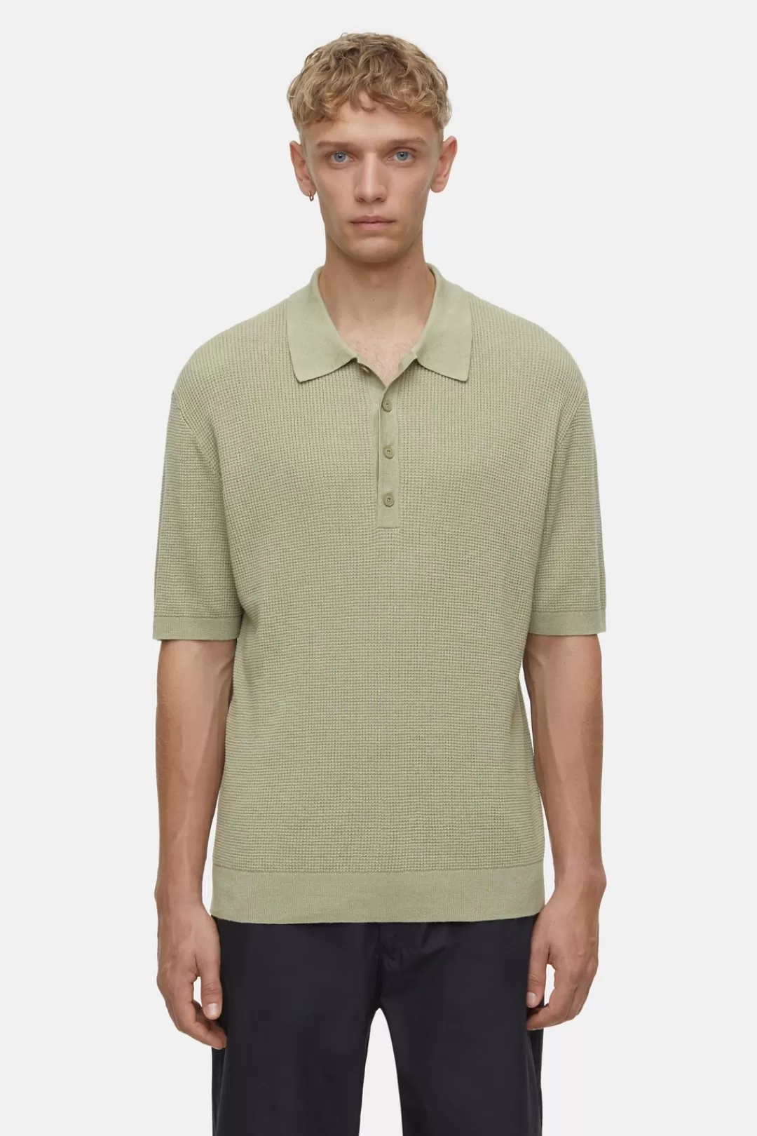 Shop Knitted polo shirt KNITS
