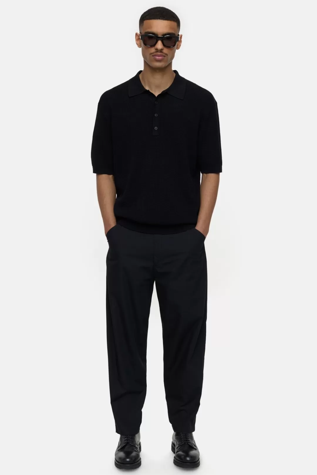 Shop Knitted polo shirt KNITS