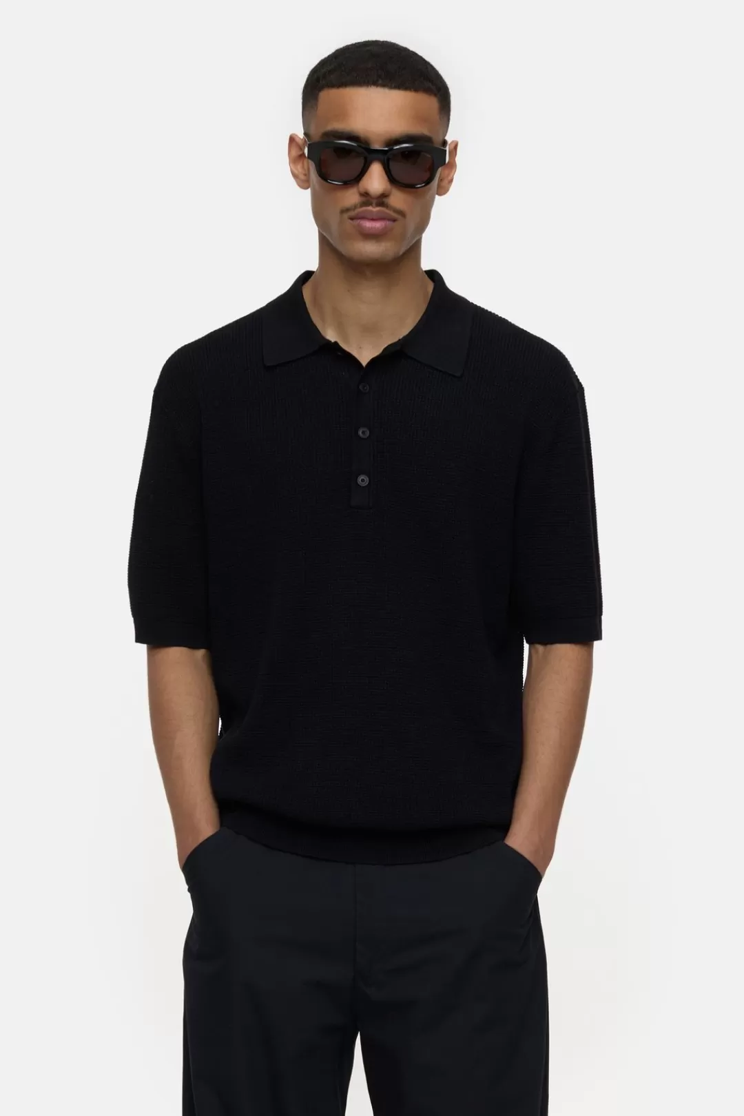 Shop Knitted polo shirt KNITS