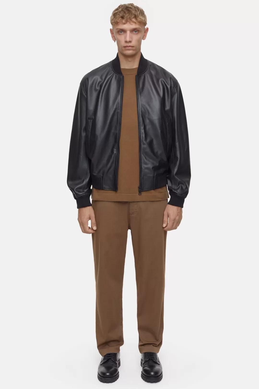 Cheap Leather Bomber Jacket JACKETS & COATS