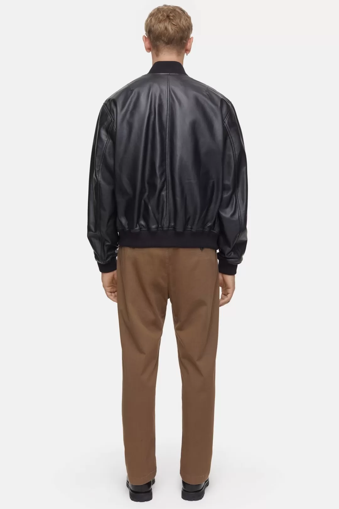 Cheap Leather Bomber Jacket JACKETS & COATS