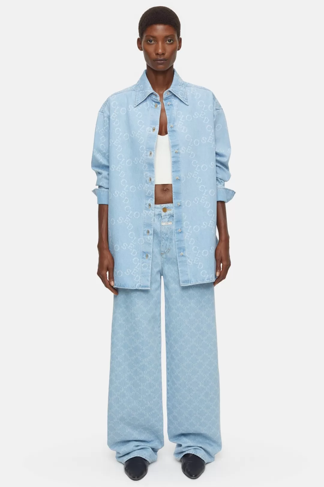 Cheap Logo Denim Shirt Women SHIRTS & BLOUSES
