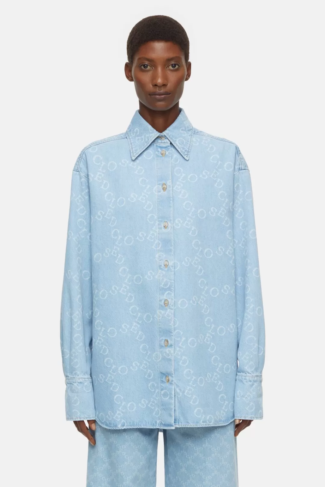 Cheap Logo Denim Shirt Women SHIRTS & BLOUSES