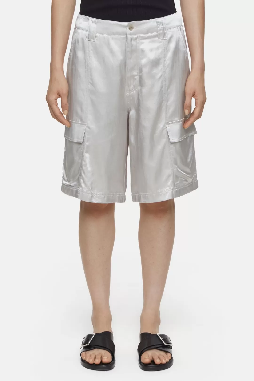 Fashion Satin cargo shorts Women SHORTS