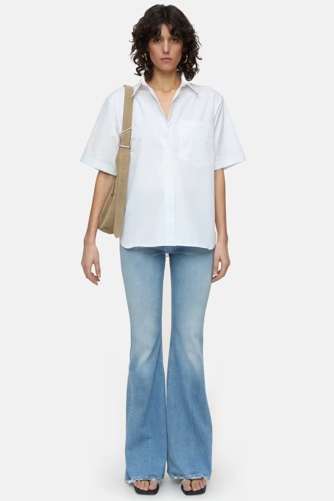Sale Short Sleeve Poplin Blouse Women SHIRTS & BLOUSES