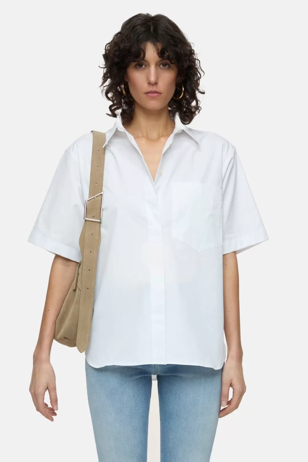Sale Short Sleeve Poplin Blouse Women SHIRTS & BLOUSES