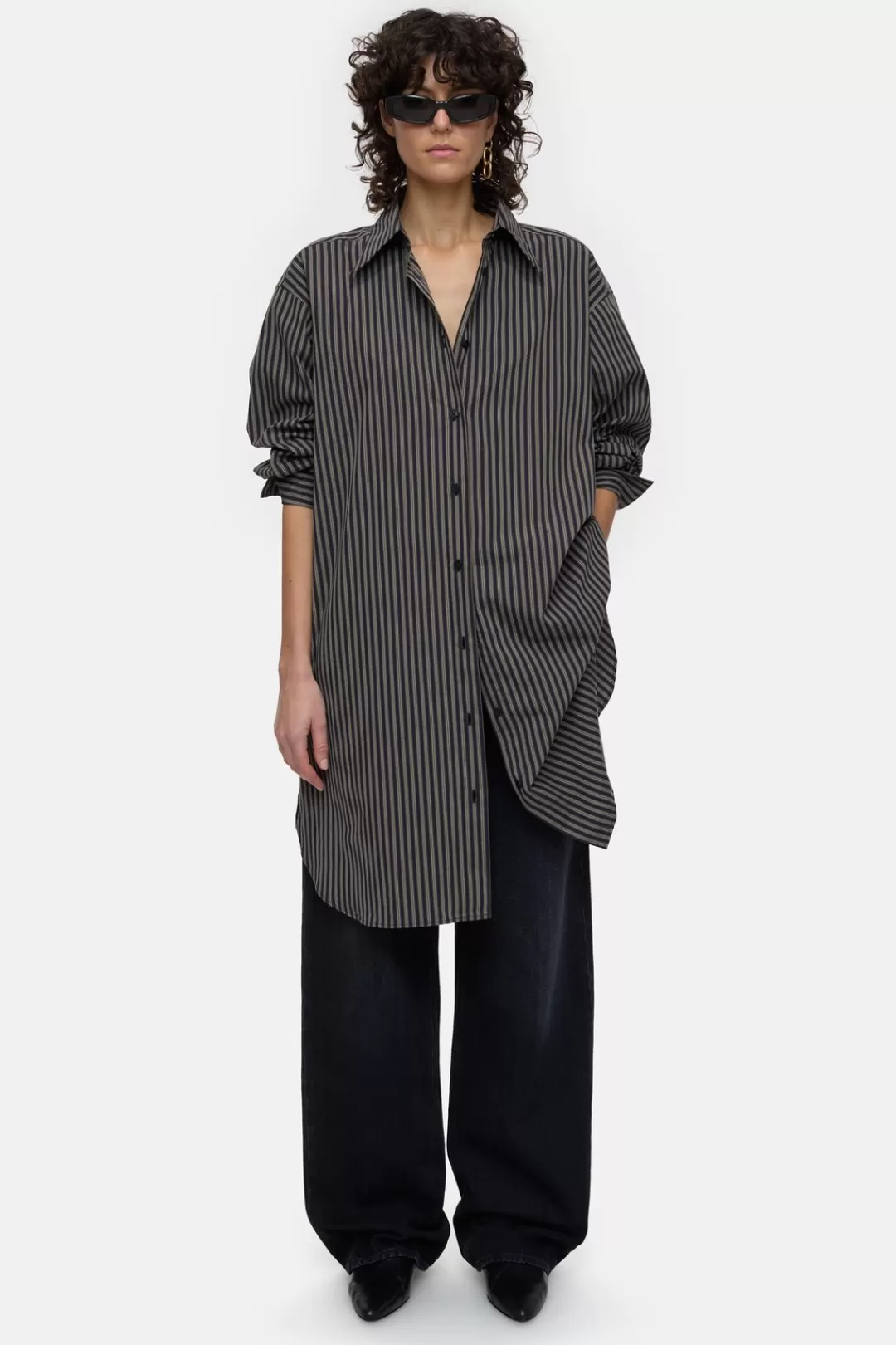 Best Sale Striped Shirt Dress Women DRESSES